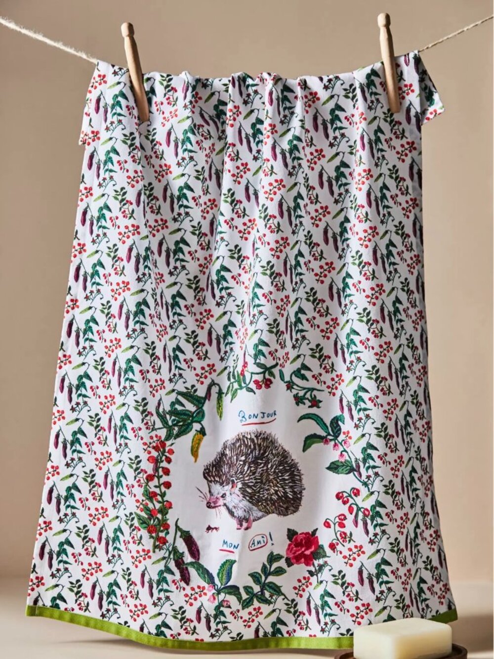 Anthropologie Natalie Lete Hedgehog Dish Towel
